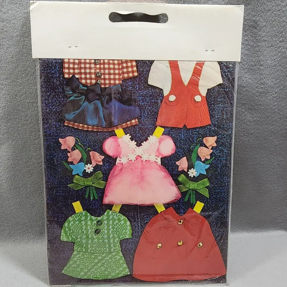Brunette Twin Paper Doll Set Ankleidepuppe Siebert NOS Unopen Vintage 1970s RARE